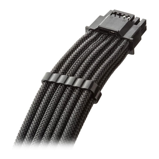 CableMod Pro Universal Black Sleeved 12V-2x6 12VHPWR 90 Degree Direct PCI-e Cable - Variant B